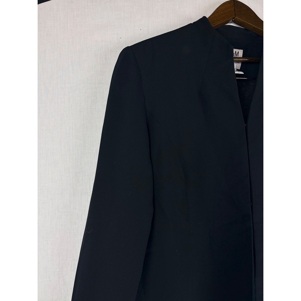 R&M Richards Womens Black Open Front Evening 14P Jacket Beaded Flare Cuff Blazer - Picture 3 of 13